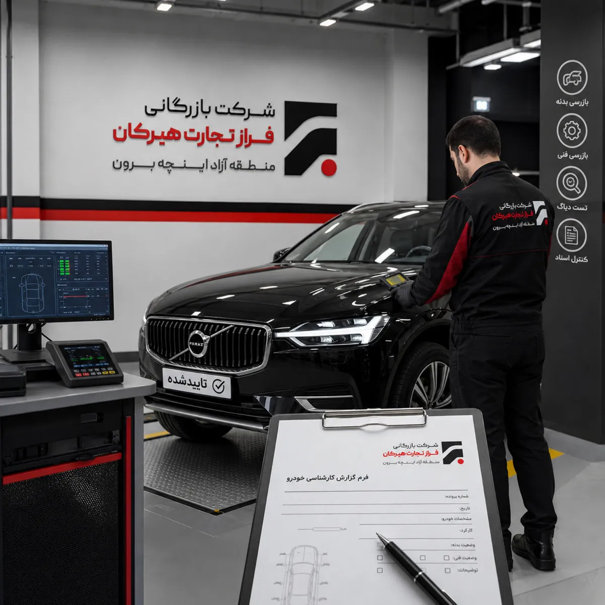 بخش خدمات فنی و فرم پذیرش خودرو با هویت فراز